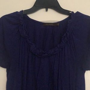 The Limited royal purple cotton T-shirt w ruffles
